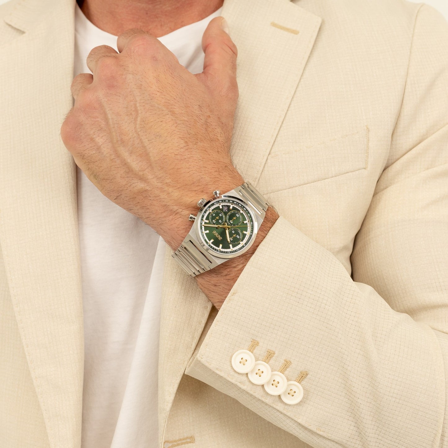 Boss CANDOR CHRONO 41 mm Green Dial Men Watch 1514220