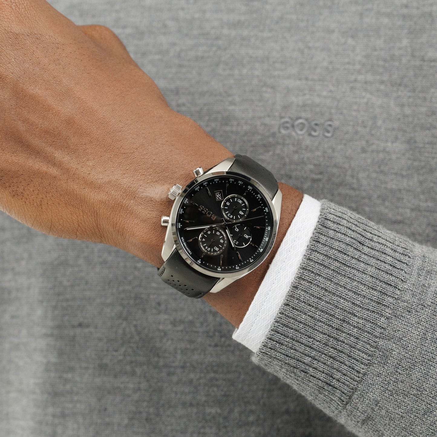 Hugo Boss GRAND PRIX 44 44.5 mm Black Dial Men Watch-  1514224