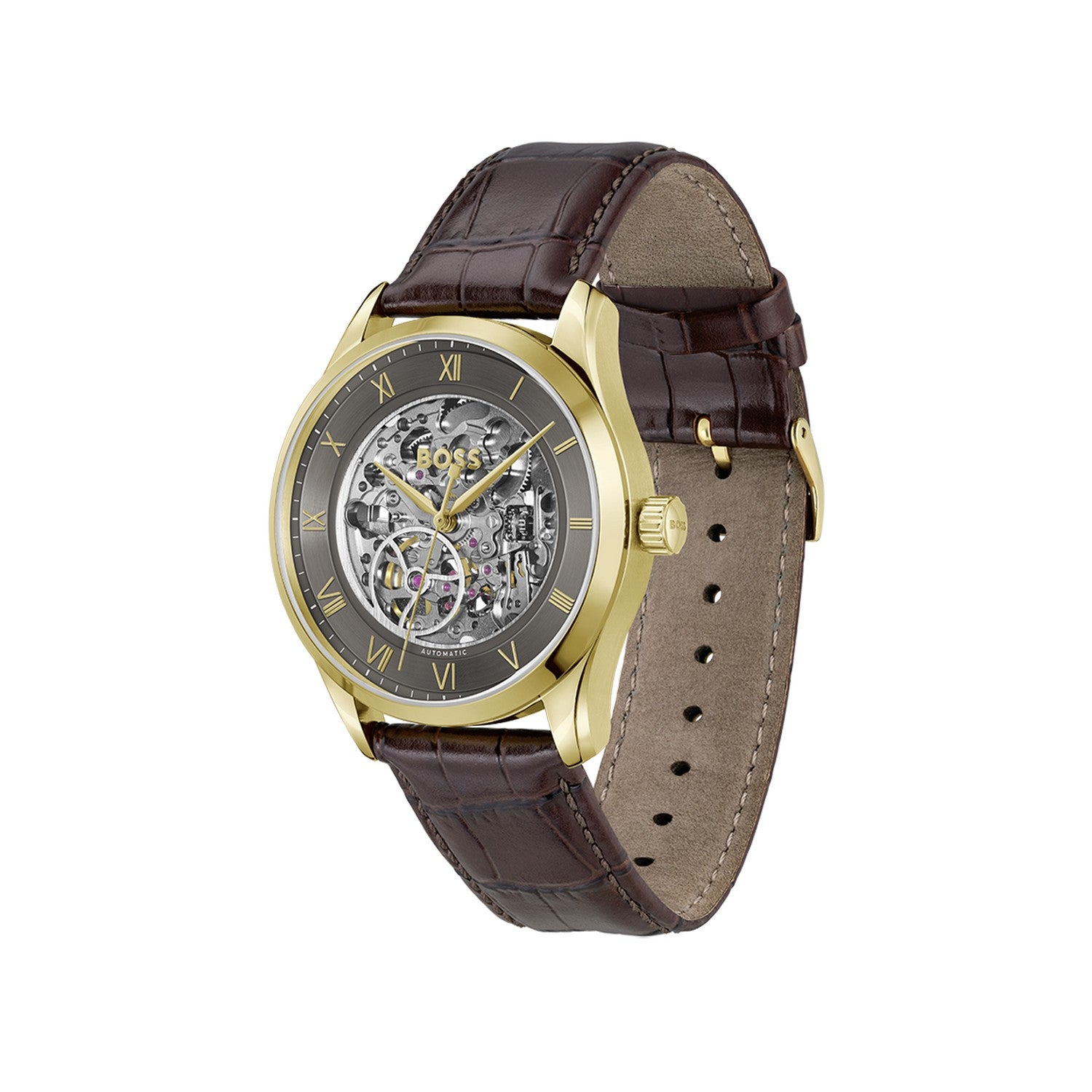 Boss PRINCIPLE SKELETON 41 mm Grey Dial Men Watch  1514235