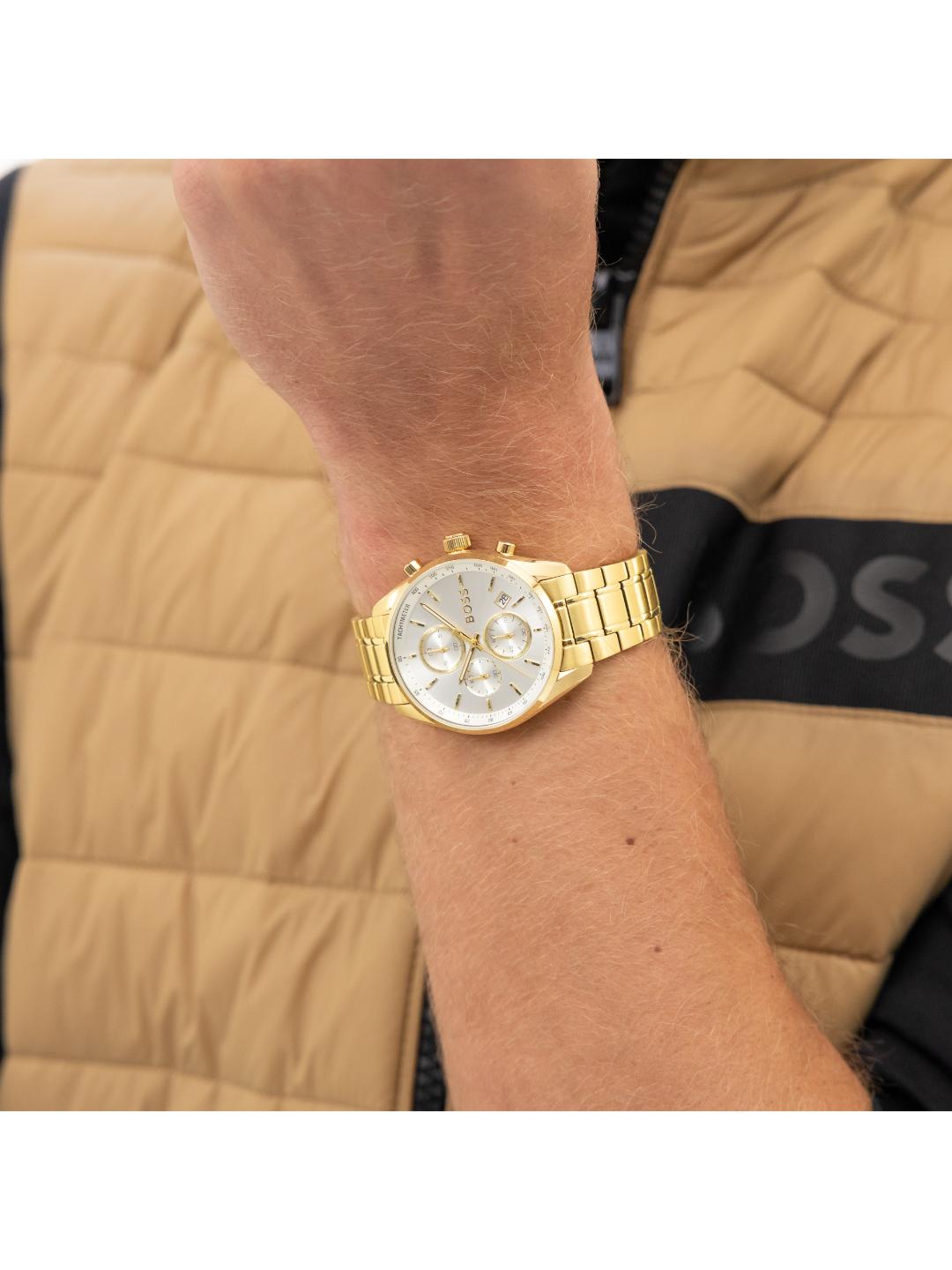 Boss Grand Prix 40 Qtz Fashion 40 mm Chrono Silver White Dial Men Watch 1514261