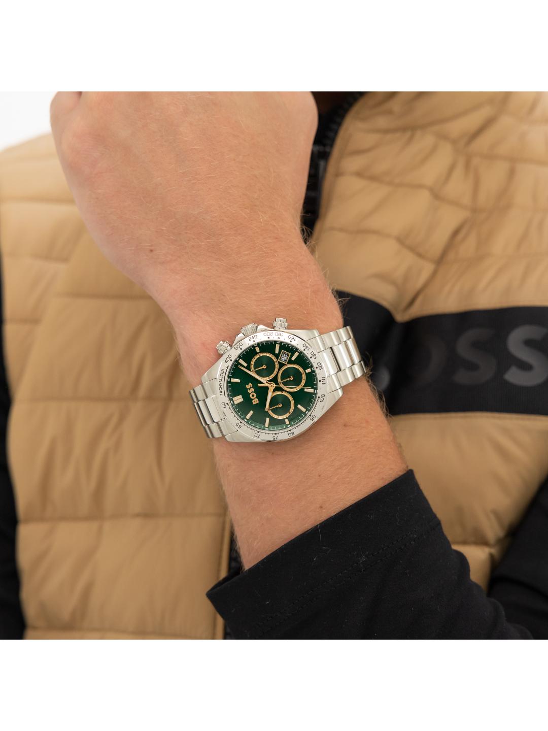 Boss Hero 2.0 Qtz Fashion Chrono 44 mm Green Dial Men Watch 1514268