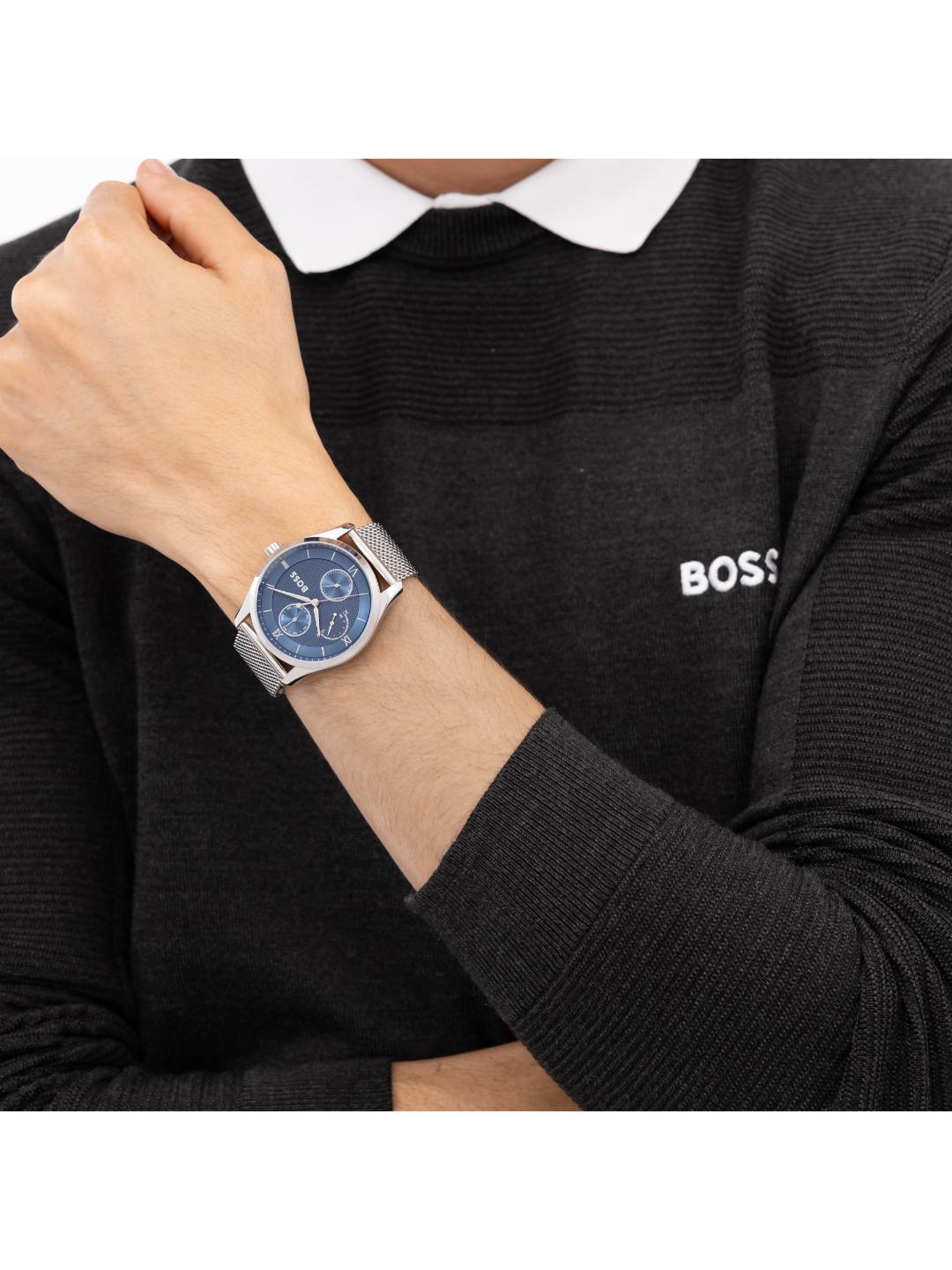 Boss Principle Master Qtz Multifunction Blue Round Dial Men's Watch 1514276