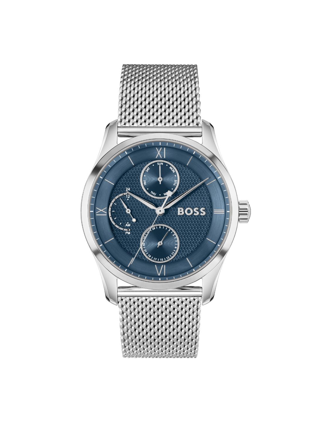 Boss Principle Master Qtz Multifunction Blue Round Dial Men's Watch 1514276