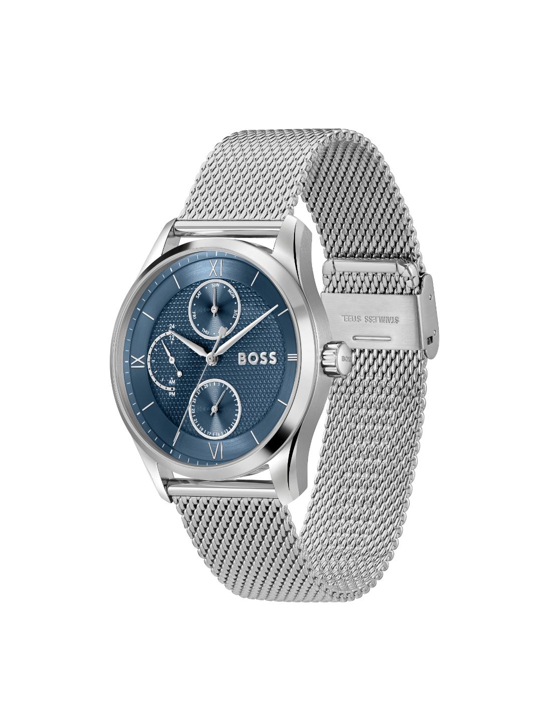 Boss Principle Master Qtz Multifunction Blue Round Dial Men's Watch 1514276