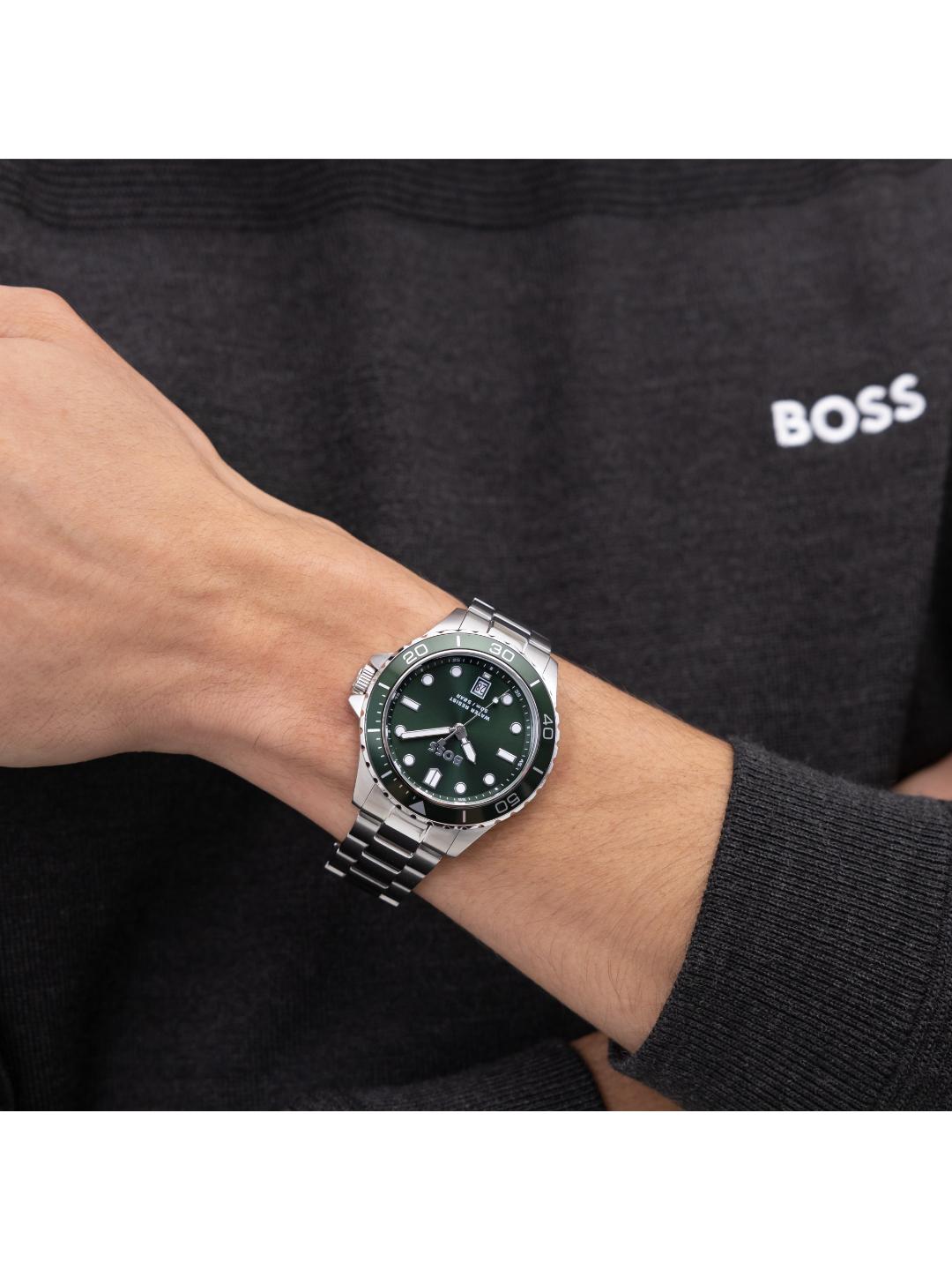 Boss Troper Sport Qtz Basic Calendar 42 mm Green Dial Men Watch 1514294