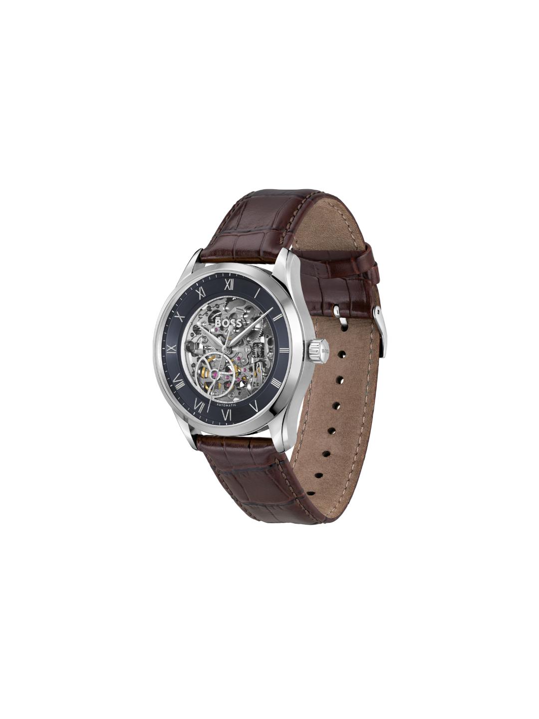 Boss Principle Skeleton Mechautomatic Blue Round Dial Men's Watch 1514305