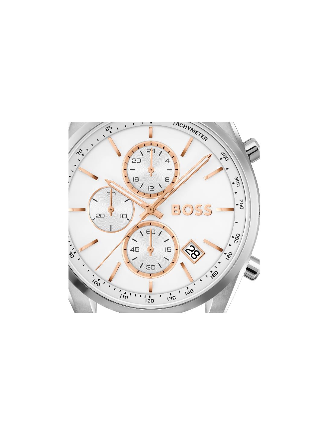 Boss Grand Prix 44 Qtz Fashion Chrono 44.5 mm White Dial Men Watch 1514313