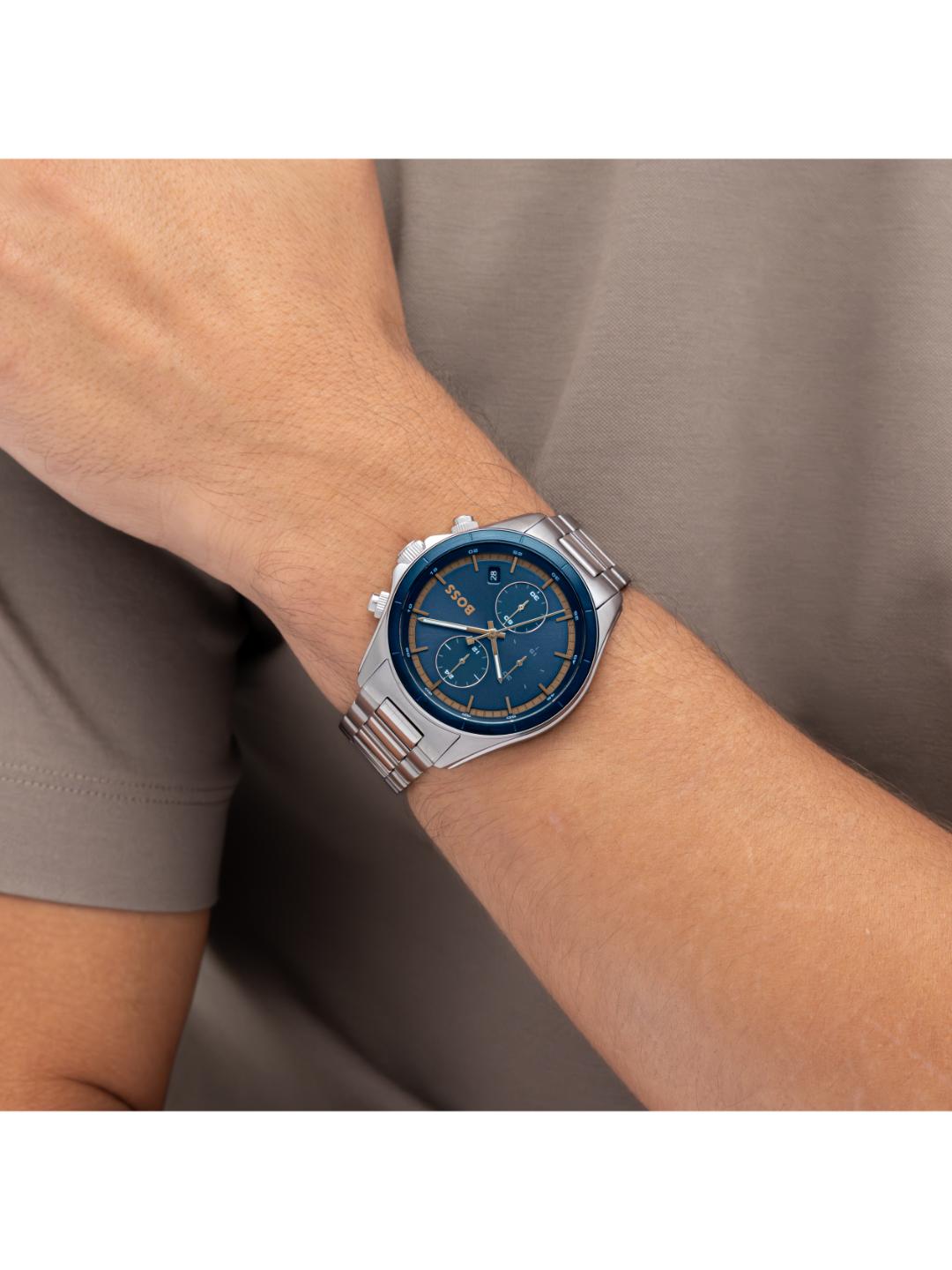Boss Bossletic Qtz Fashion Chrono Dark Blue Round Dial Men's Watch 1514336