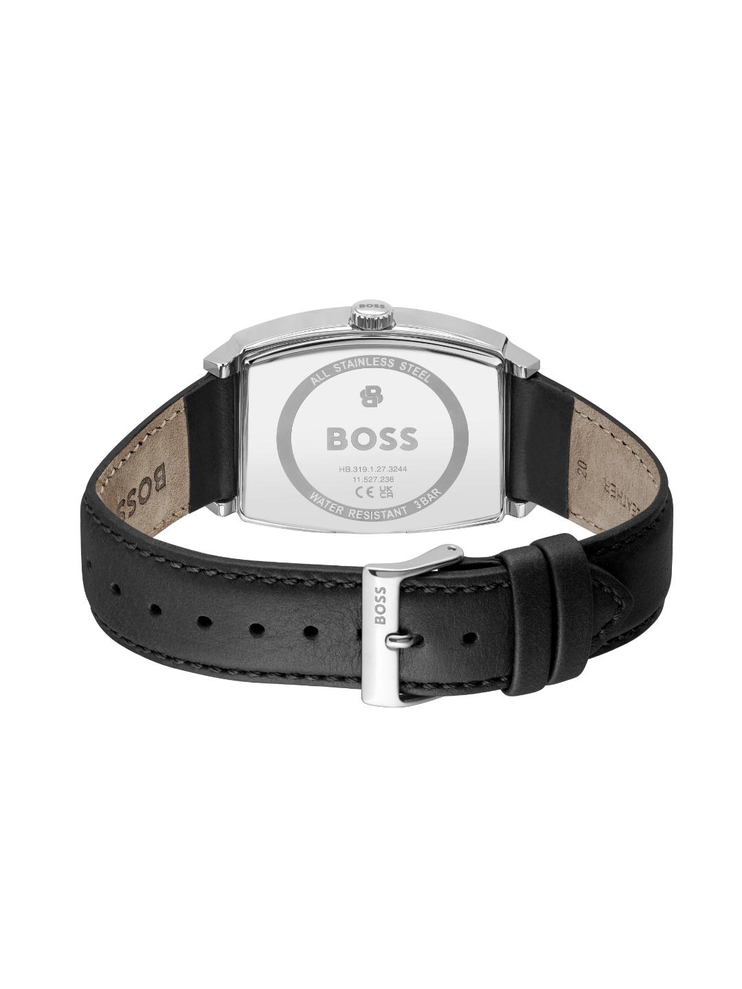 Boss Principle Qtz Basic Calendar Silver White Tonneau Dial Men's Watch 1514351