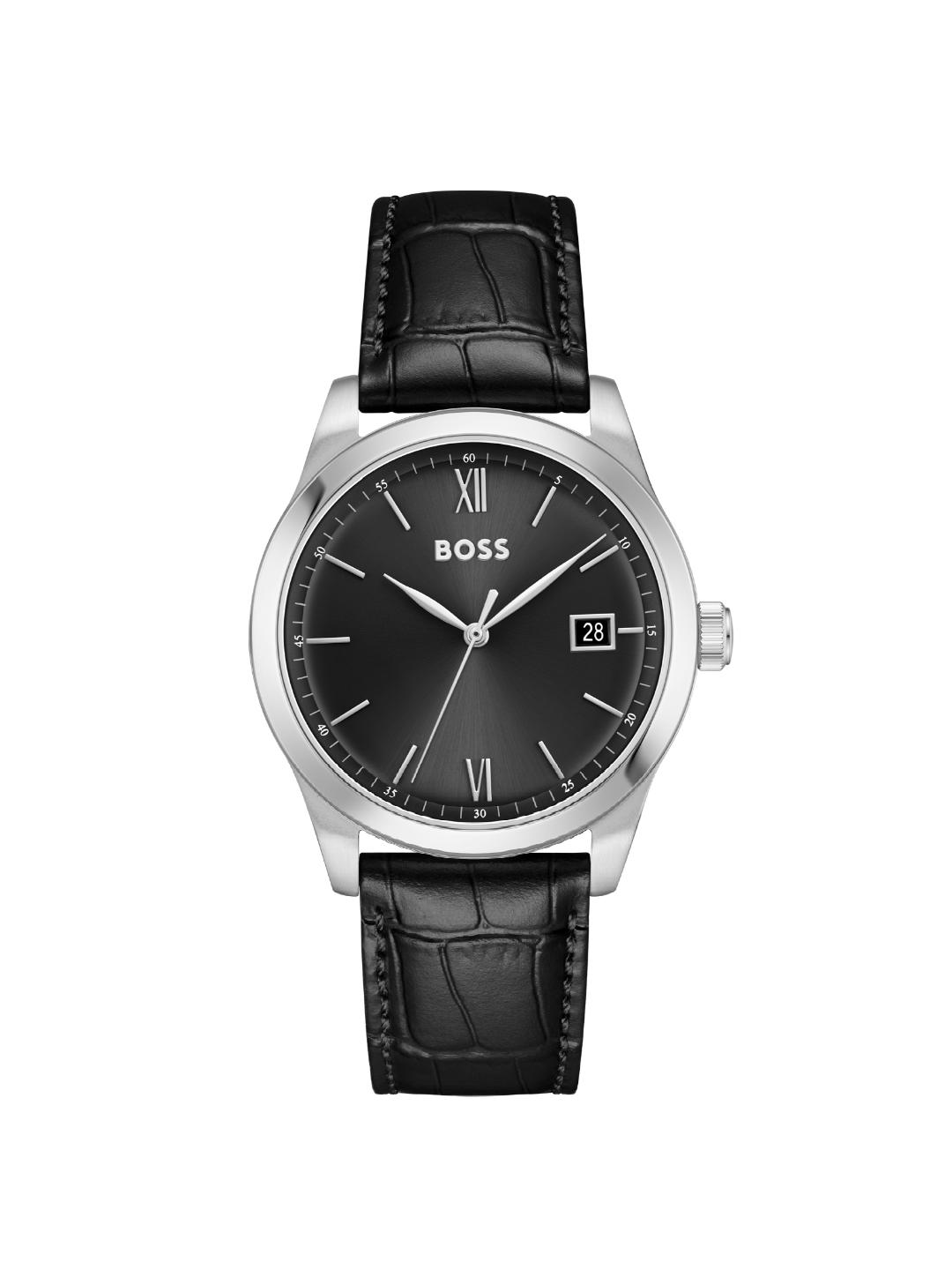 Boss Langford Qtz Basic Calendar Black Round Dial Men's Watch 1514356