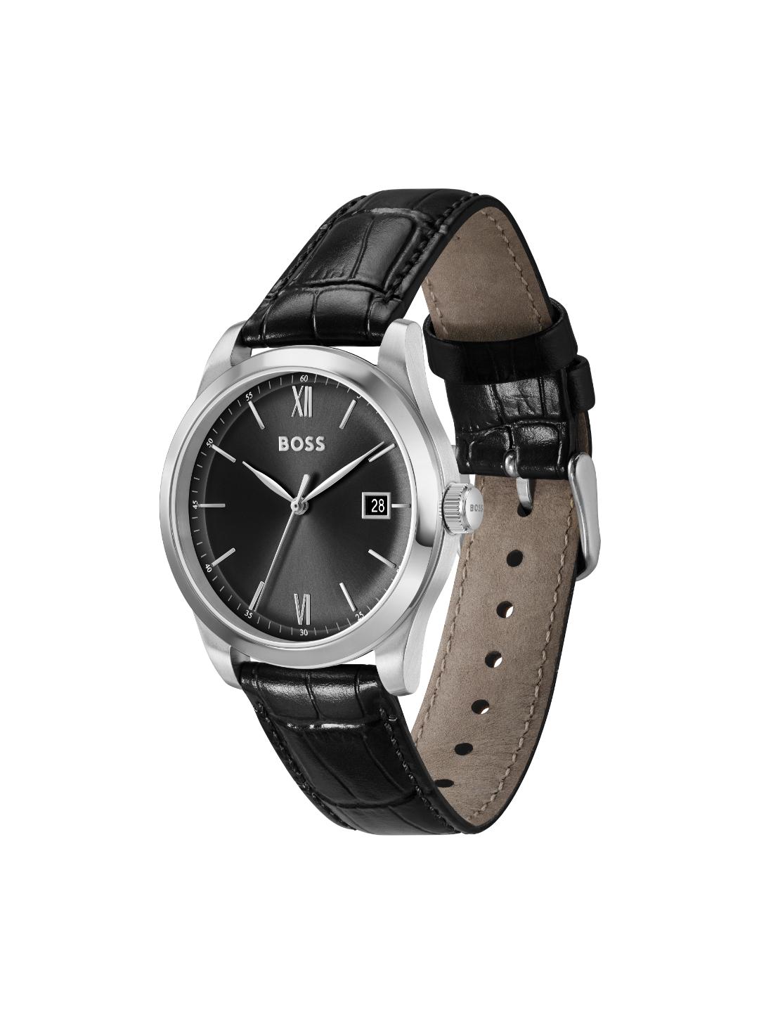 Boss Langford Qtz Basic Calendar Black Round Dial Men's Watch 1514356