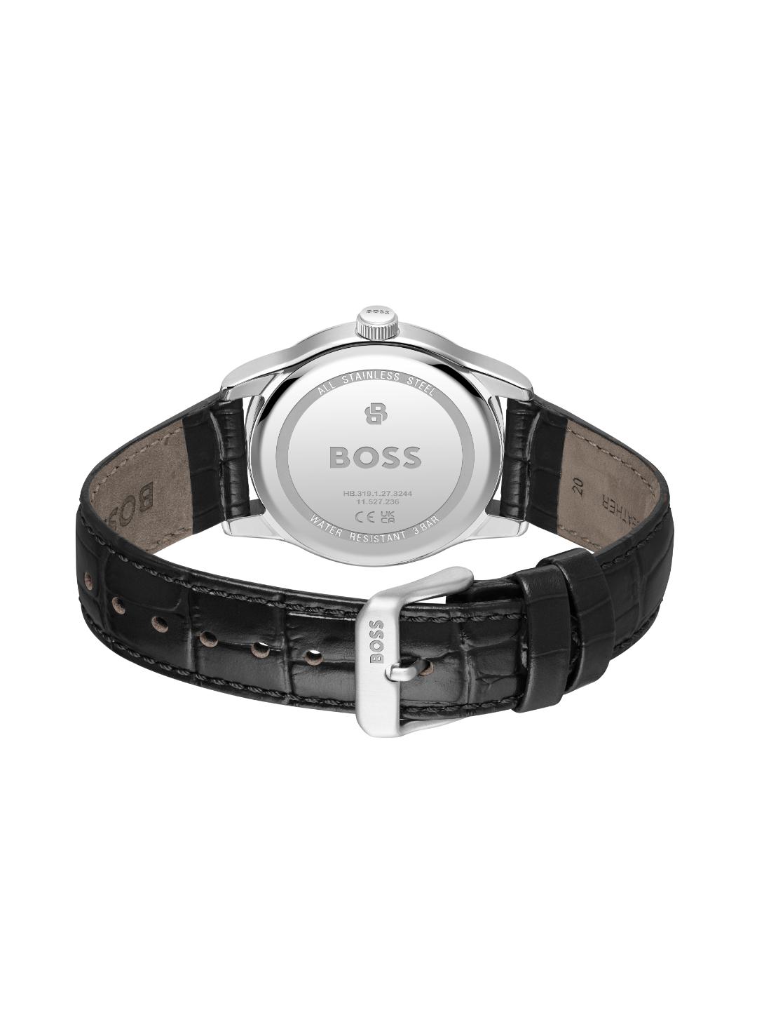 Boss Langford Qtz Basic Calendar Black Round Dial Men's Watch 1514356