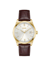 Boss Langford Qtz Basic Calendar Silver White Round Dial Men's Watch 1514357