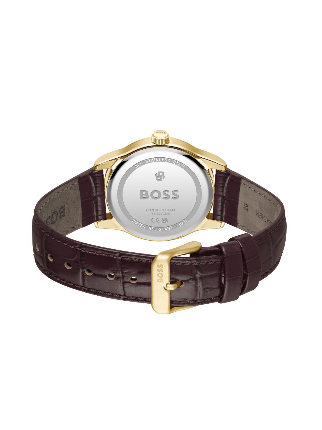 Boss Langford Qtz Basic Calendar Silver White Round Dial Men's Watch 1514357