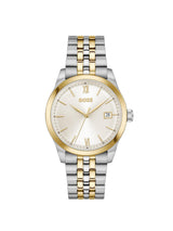 Boss Langford Qtz Basic Calendar Parchment Round Dial Men's Watch 1514358