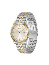 Boss Langford Qtz Basic Calendar Parchment Round Dial Men's Watch 1514358