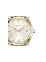 Boss Langford Qtz Basic Calendar Parchment Round Dial Men's Watch 1514358