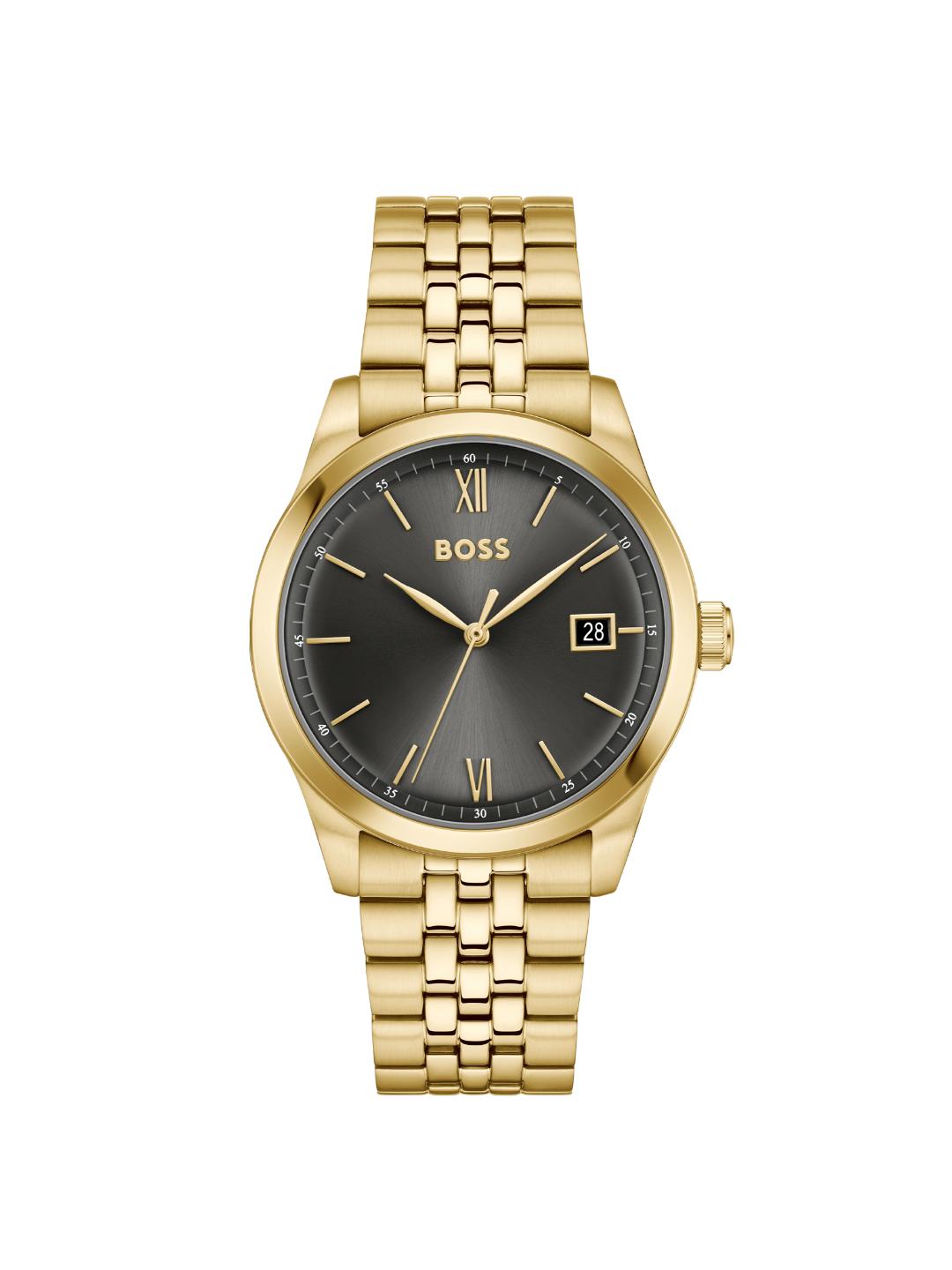 Boss Langford Qtz Basic Calendar Grey Round Dial Men's Watch 1514359