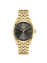 Boss Langford Qtz Basic Calendar Grey Round Dial Men's Watch 1514359