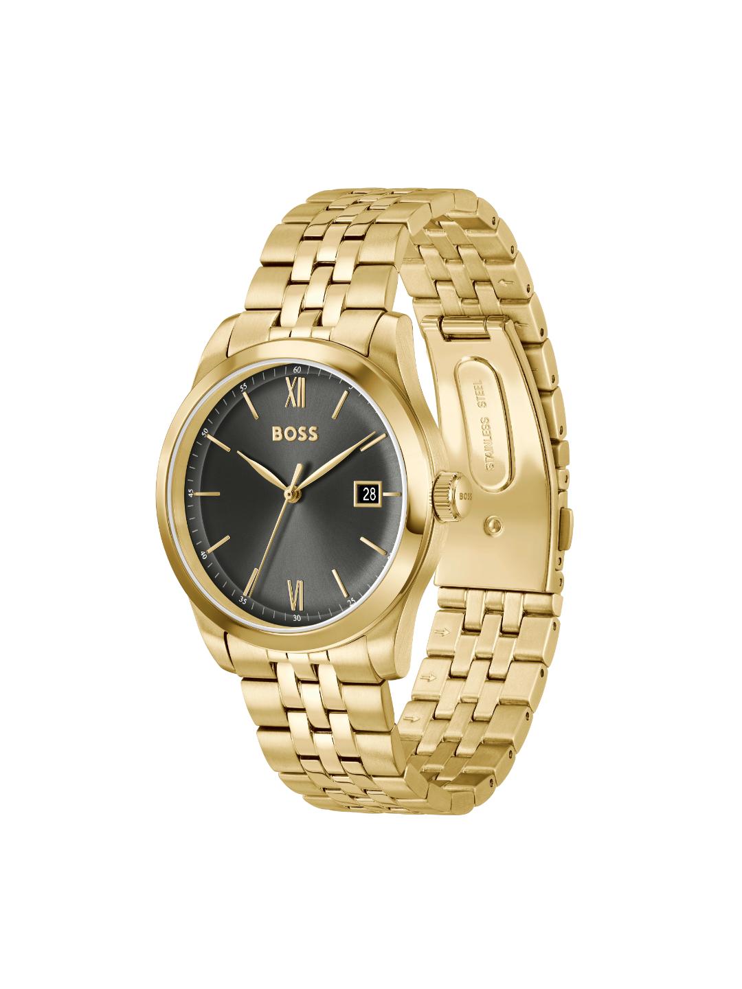 Boss Langford Qtz Basic Calendar Grey Round Dial Men's Watch 1514359