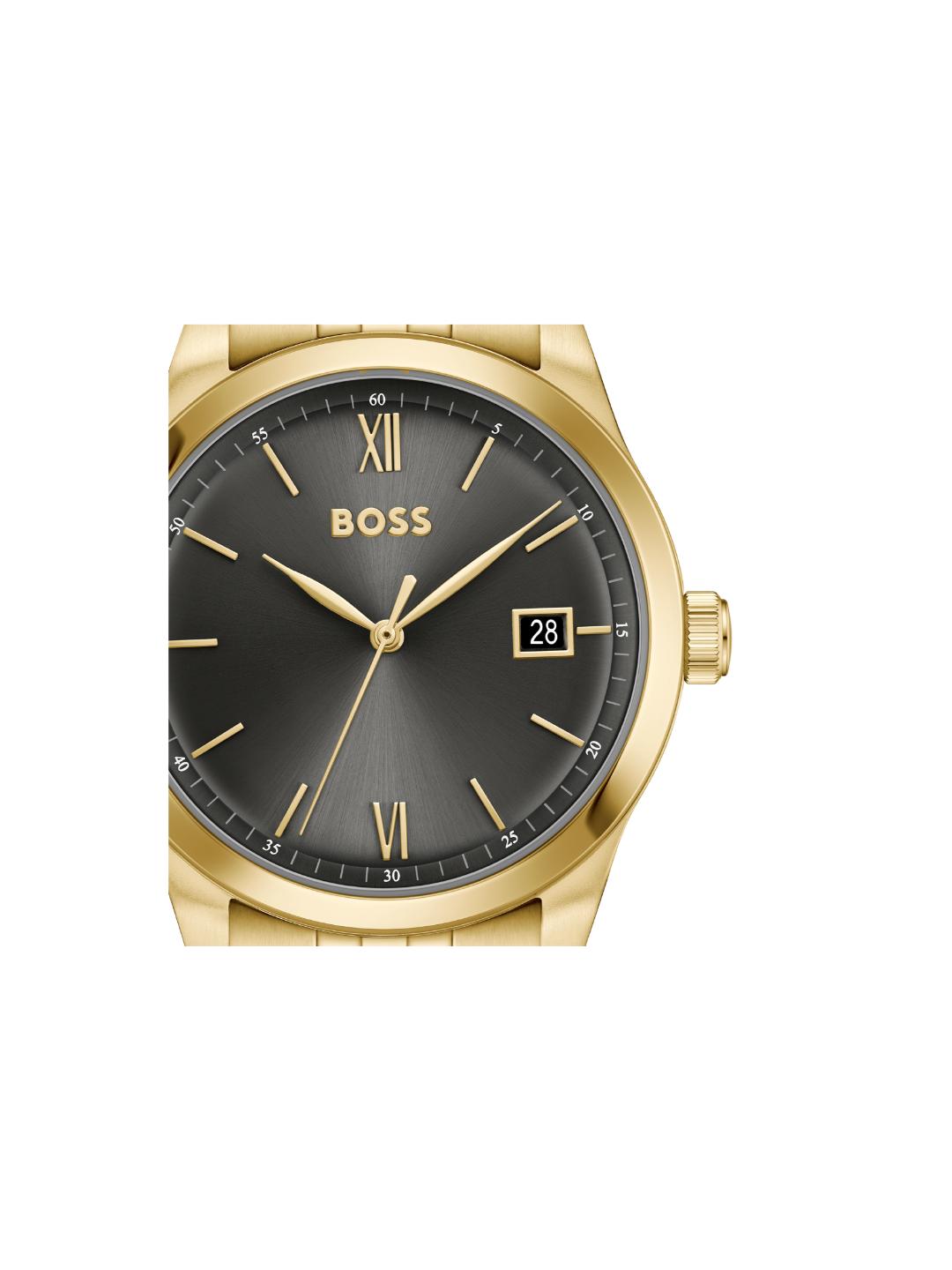 Boss Langford Qtz Basic Calendar Grey Round Dial Men's Watch 1514359