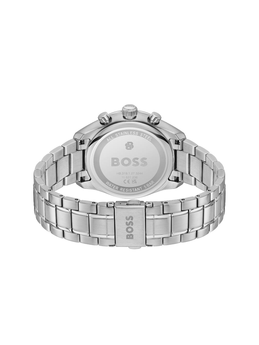 Boss Grand Prix Qtz Fashion Chrono Silver White Round Dial Men's Watch 1514362