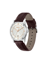 Boss Principle Qtz Basic Calendar Silver White Round Dial Men's Watch 1514363