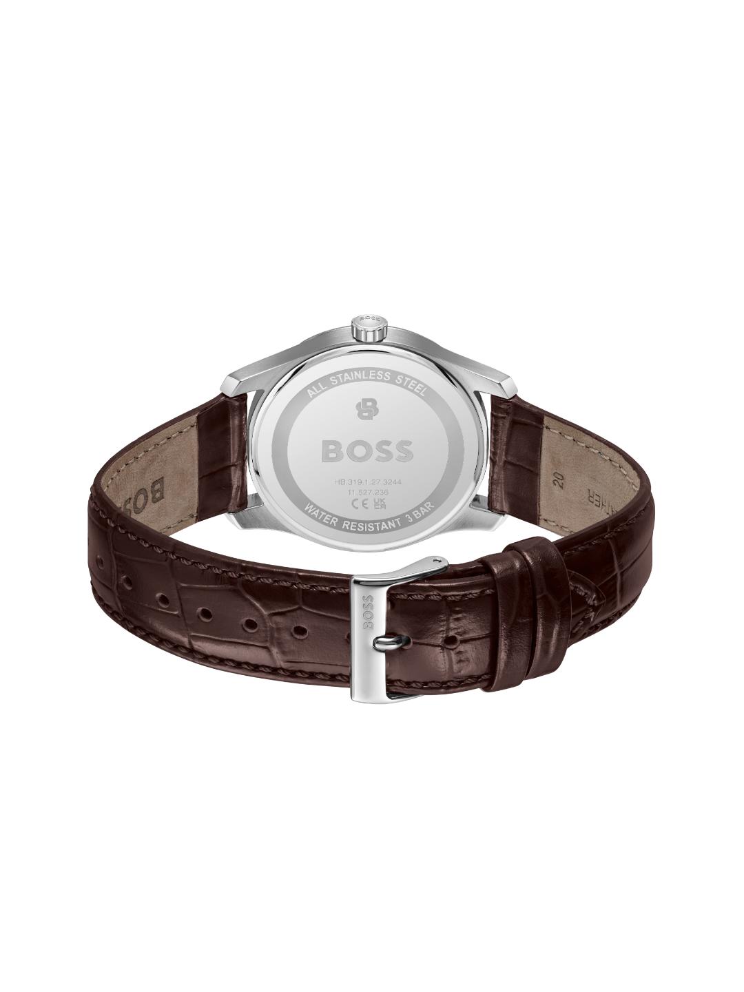Boss Principle Qtz Basic Calendar Silver White Round Dial Men's Watch 1514363
