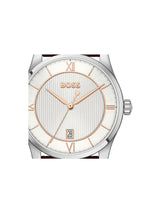 Boss Principle Qtz Basic Calendar Silver White Round Dial Men's Watch 1514363