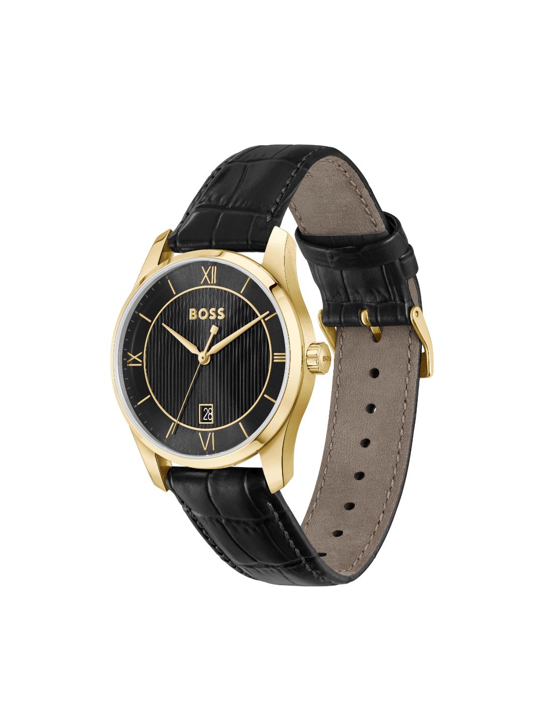 Boss Principle Qtz Basic Calendar Black Round Dial Men's Watch 1514364