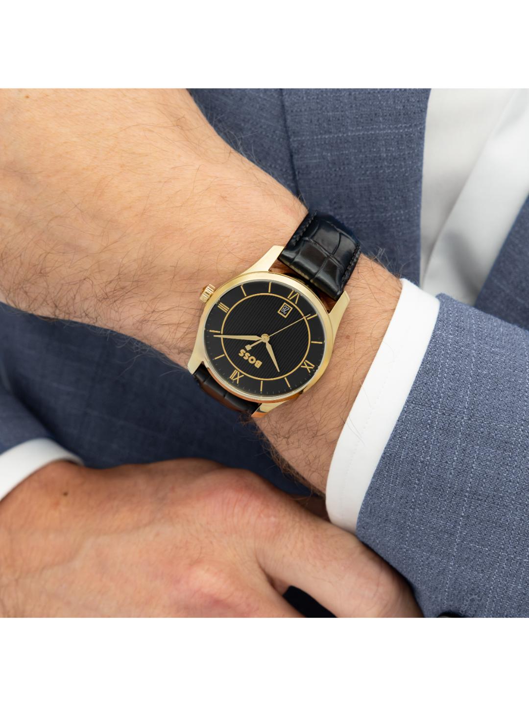 Boss Principle Qtz Basic Calendar Black Round Dial Men's Watch 1514364