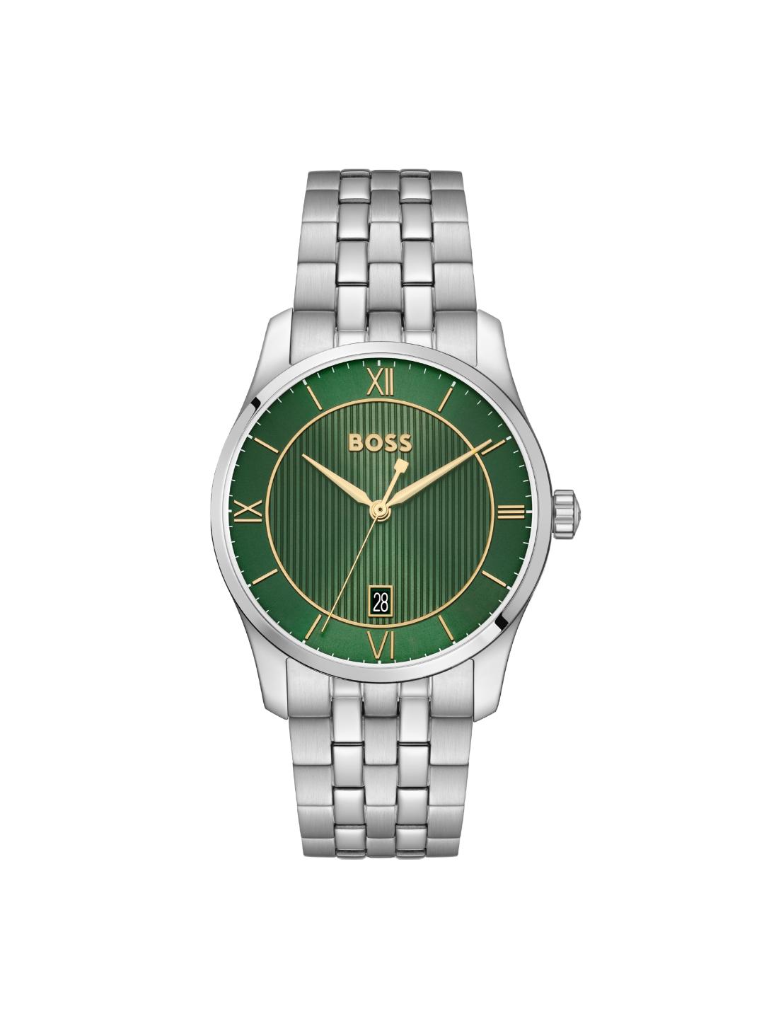 Boss Principle Qtz Basic Calendar Green Round Dial Men's Watch 1514365