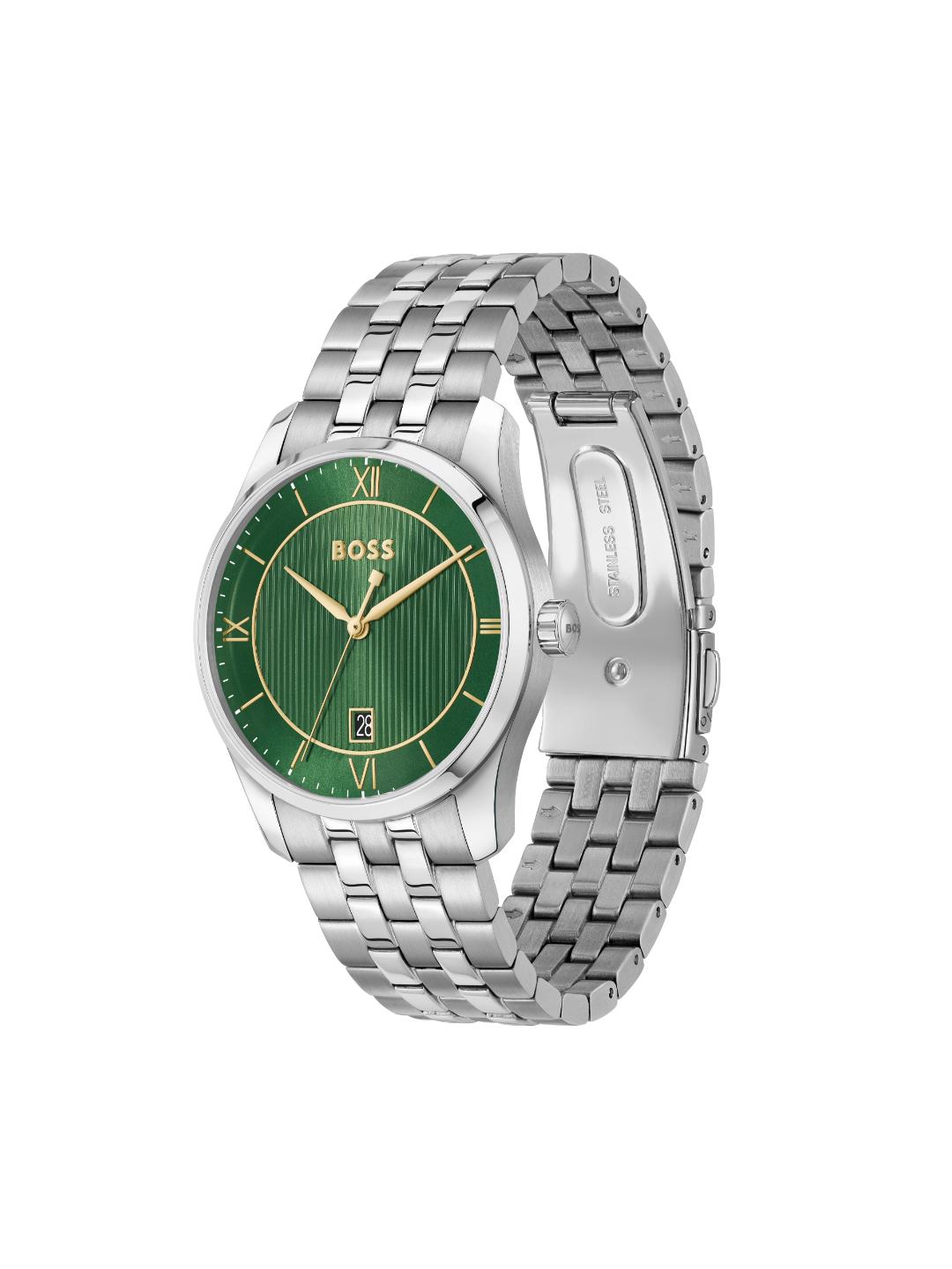 Boss Principle Qtz Basic Calendar Green Round Dial Men's Watch 1514365