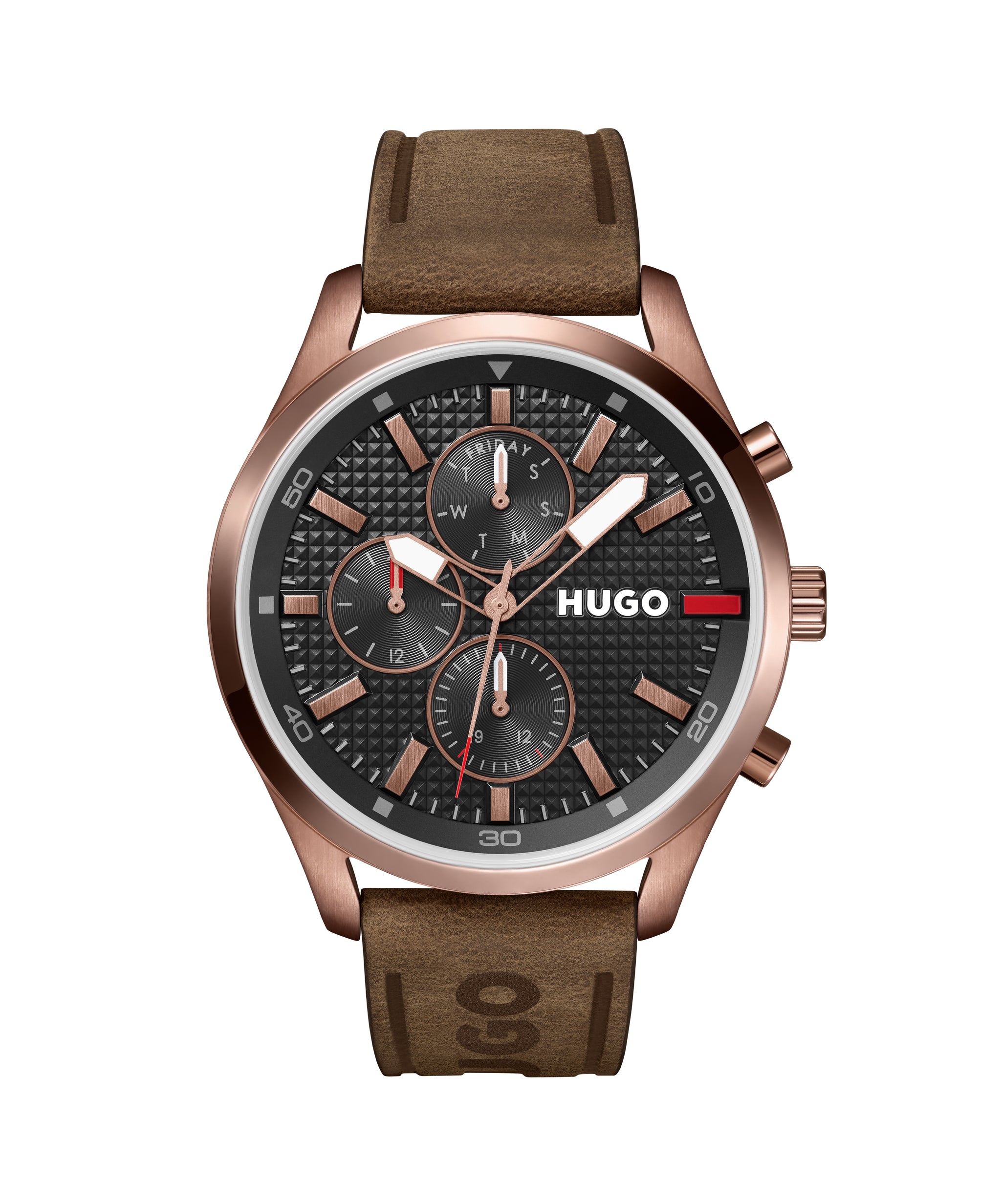 Hugo Chase Qtz Multifunction 46 mm Black Dial Men Watch 1530162