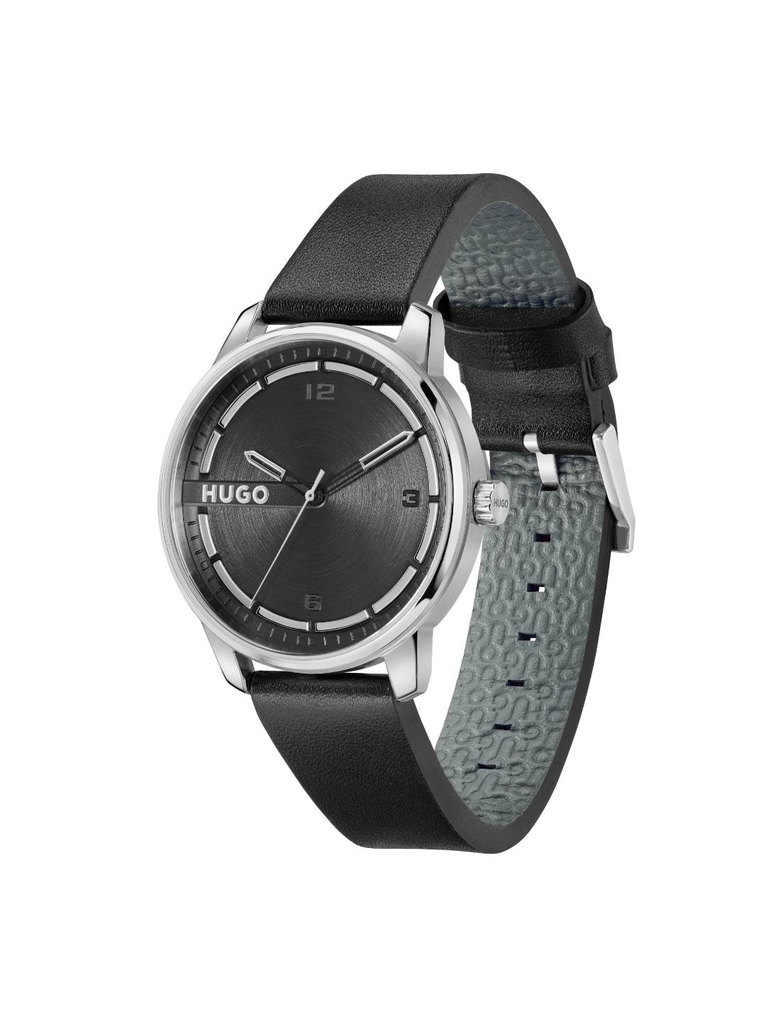Hugo Stamp Qtz Basic Black Round Dial Men's Watch 1530362