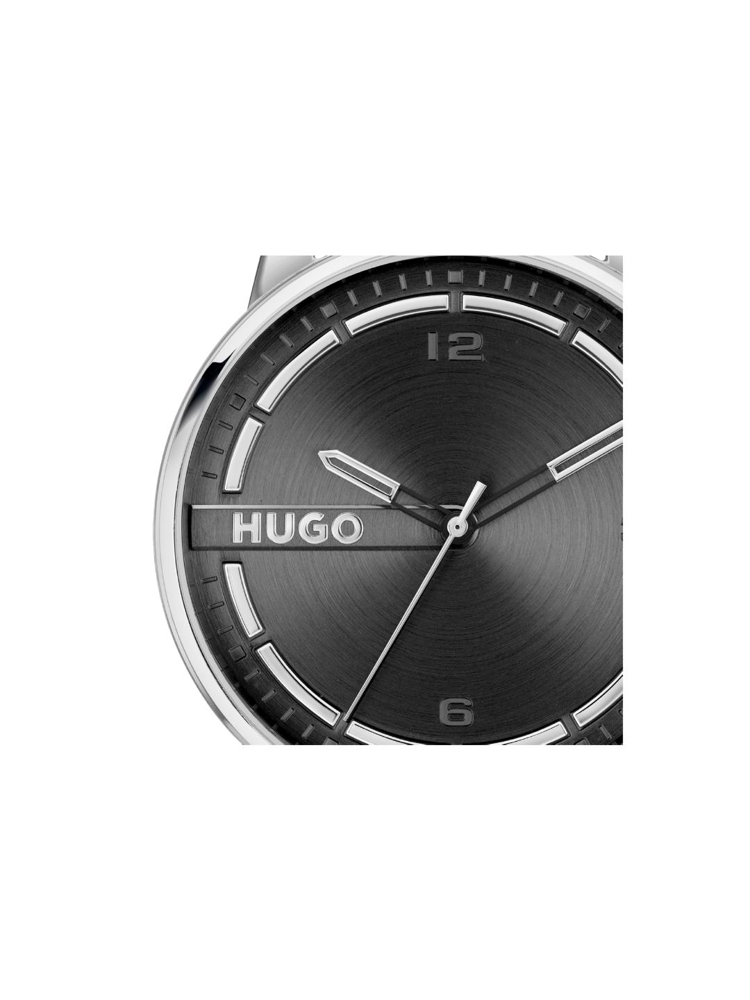 Hugo Stamp Qtz Basic Black Round Dial Men's Watch 1530362