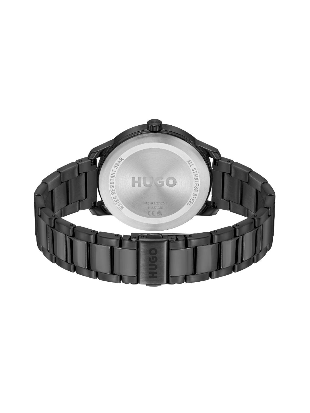Hugo Stamp Basic Black 42 mm Dial Men Analog Watch 1530365