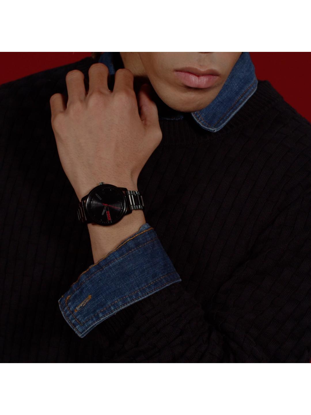 Hugo Stamp Basic Black 42 mm Dial Men Analog Watch 1530365