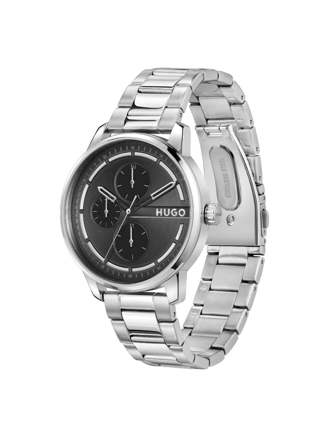 Hugo Stamp Multi Chronograph Black 44 mm Dial Men Watch 1530368