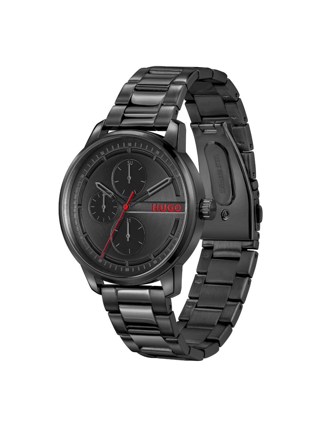 Hugo Stamp Multi Chronograph Black 44 mm Dial Men Watch 1530369