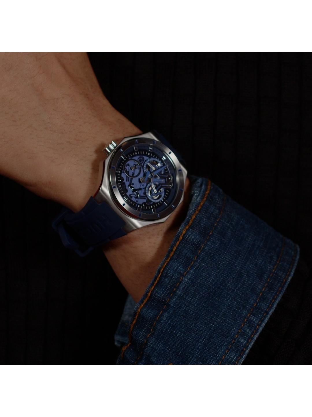 Hugo Grail Skeleton Chronograph Blue 44 mm Dial Men Watch 1530375