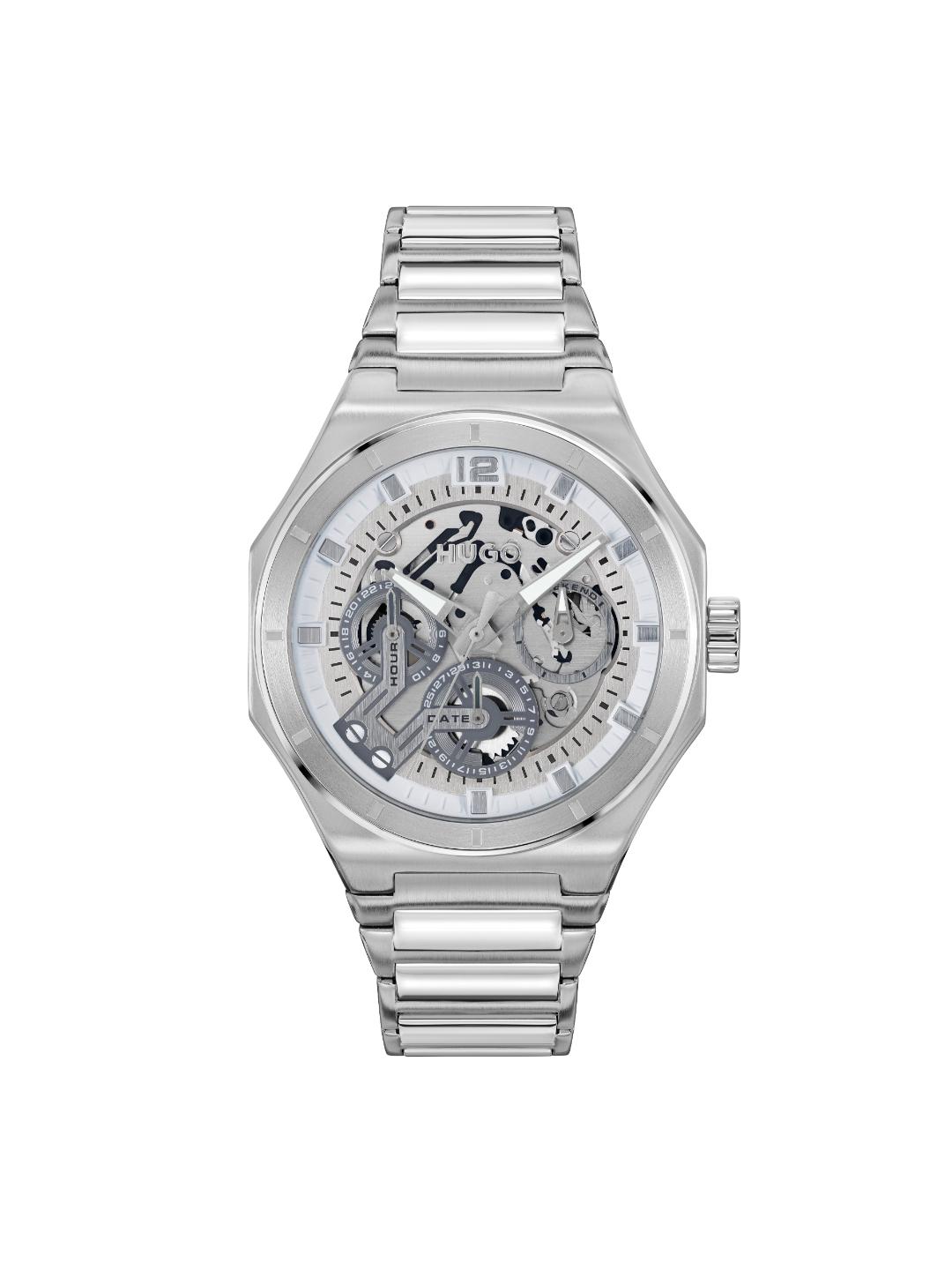 Hugo Grail Skeleton Chronograph Silver 44 mm Dial Men Watch 1530377