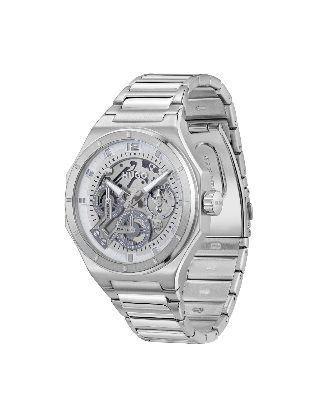 Hugo Grail Skeleton Chronograph Silver 44 mm Dial Men Watch 1530377