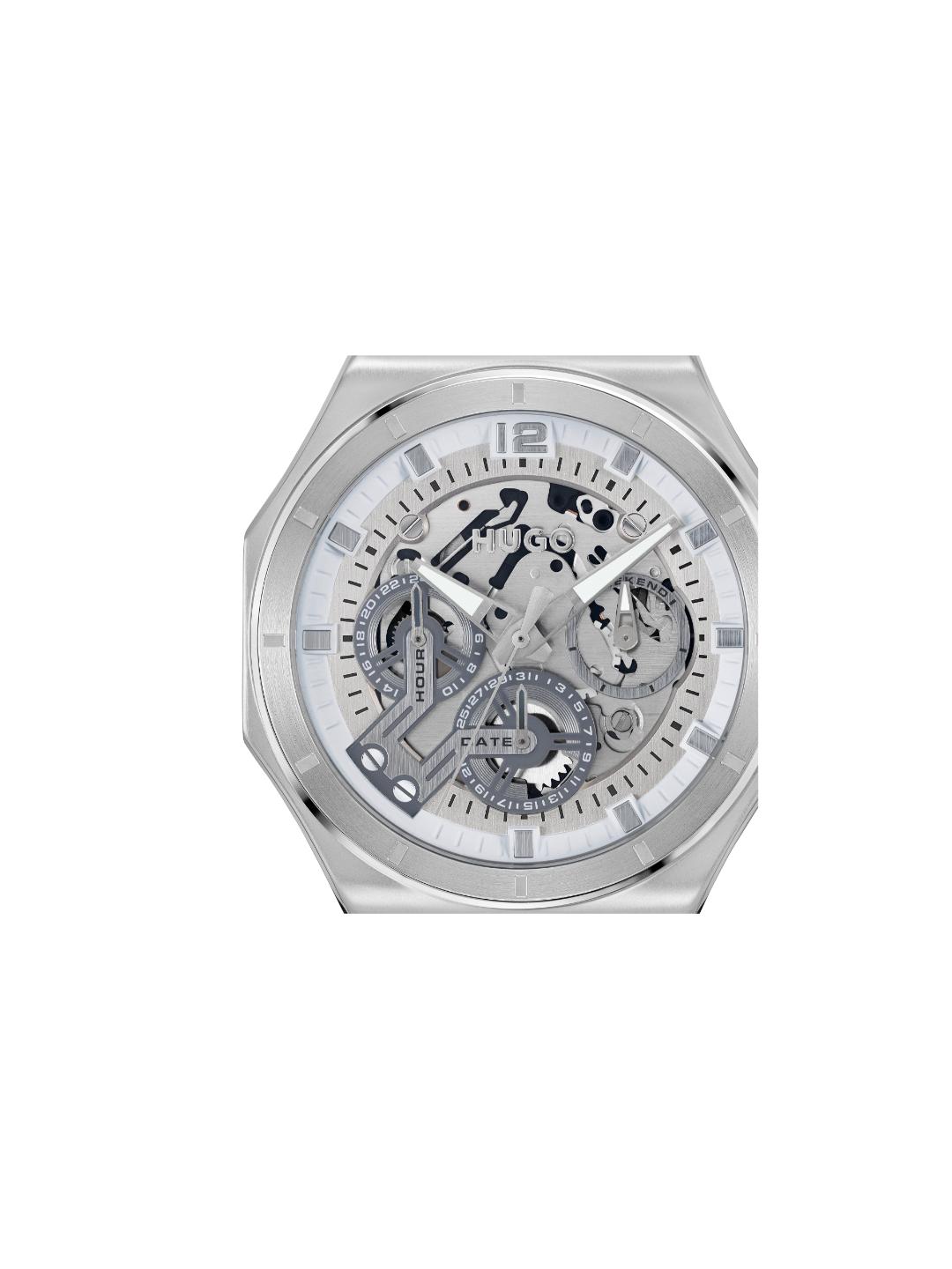 Hugo Grail Skeleton Chronograph Silver 44 mm Dial Men Watch 1530377