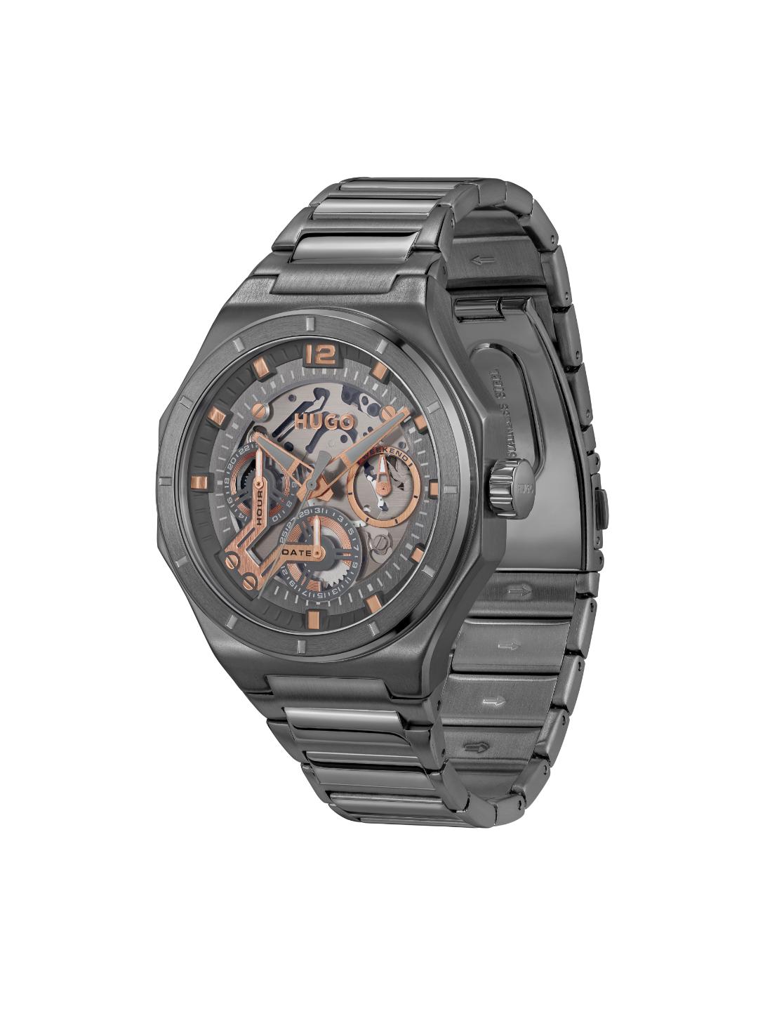 Hugo Grail Skeleton Chronograph Grey 44 mm Dial Men Watch 1530378