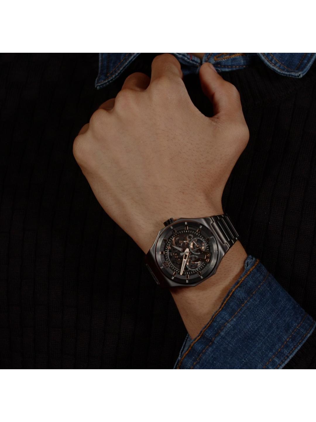Hugo Grail Skeleton Chronograph Grey 44 mm Dial Men Watch 1530378