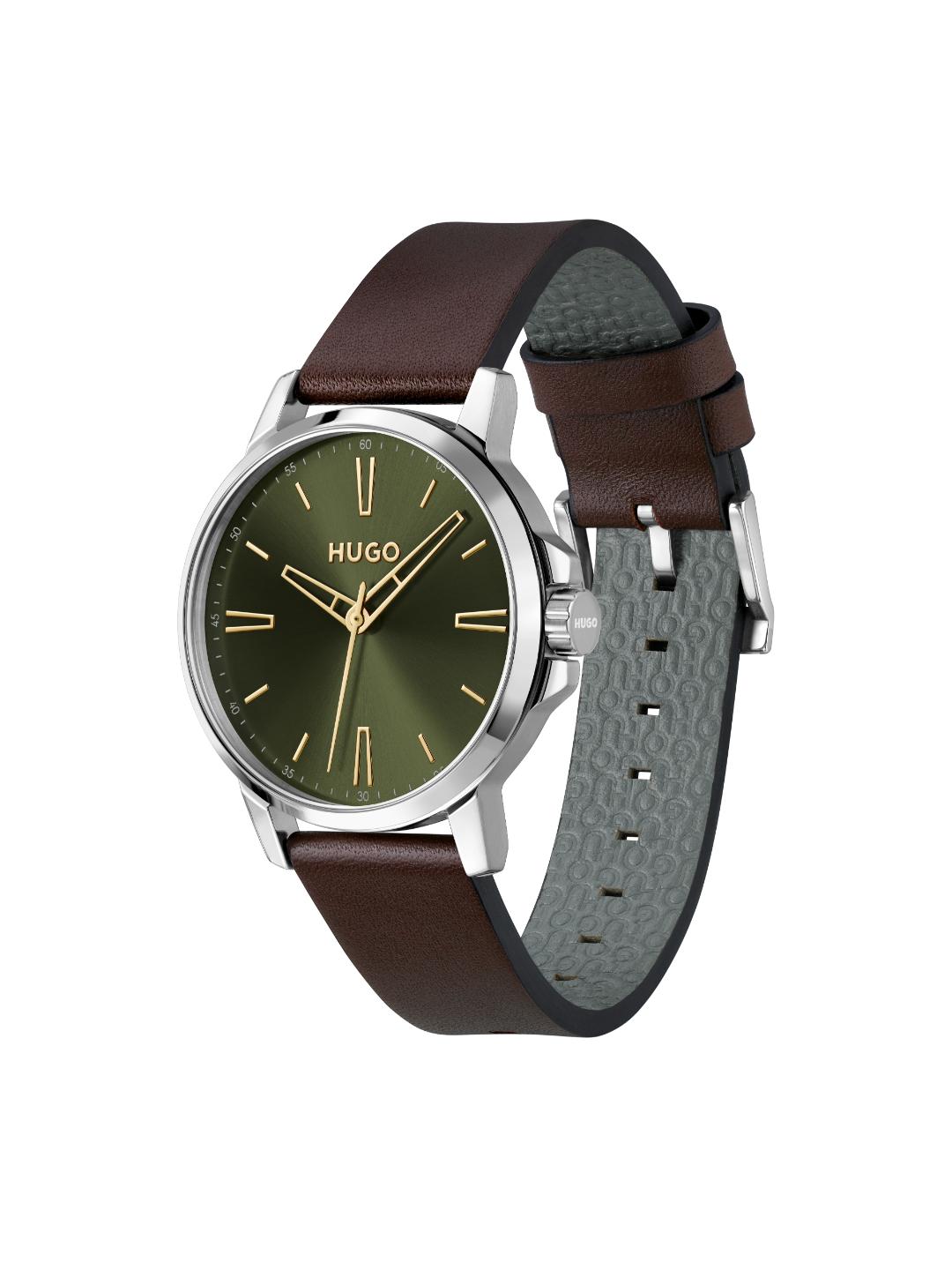 Hugo Smooth Basic Olive Green 41 mm Dial Men Analog Watch 1530418