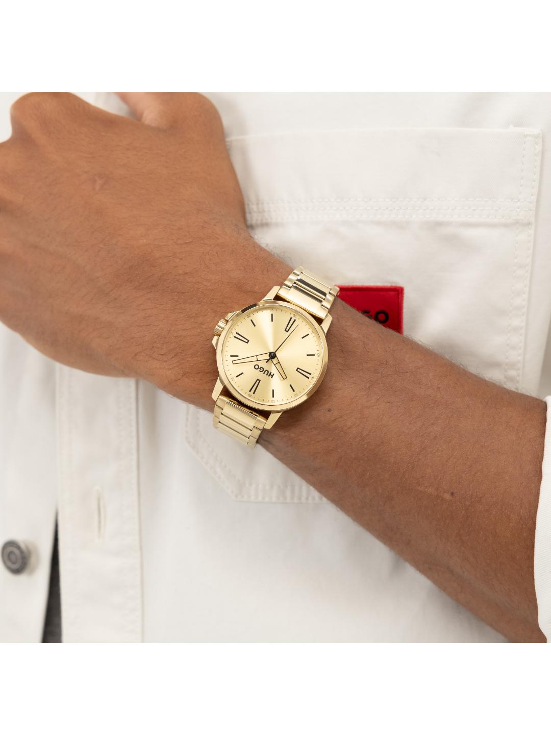 Hugo Smooth Basic Gold 41 mm Dial Men Analog Watch 1530420
