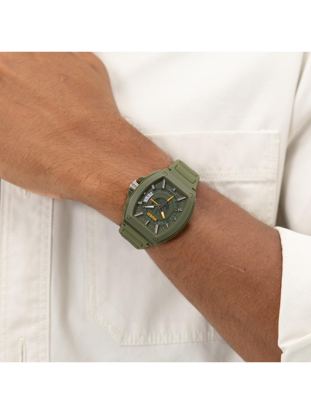 Hugo Hugo ID Basic Calendar Green 40.7 mm Dial Men Analog Watch 1530433
