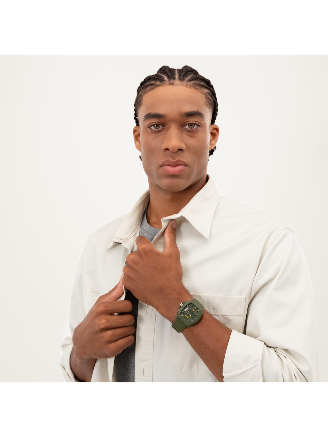 Hugo Hugo ID Basic Calendar Green 40.7 mm Dial Men Analog Watch 1530433
